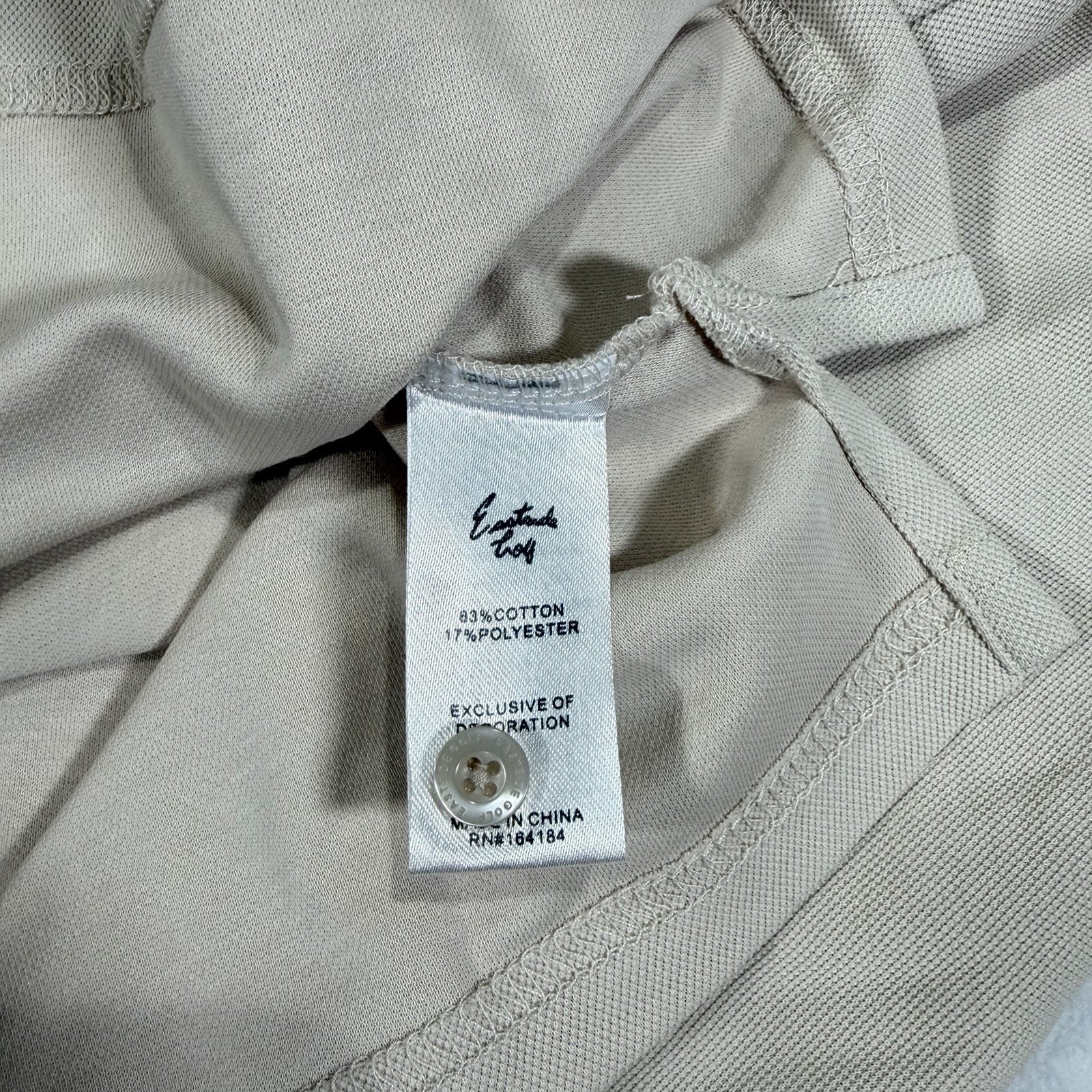 Nwt Eastside Core Pique Polo Shirt Mens Medium Pumice Beige Short Sleeve — image 6 of 7